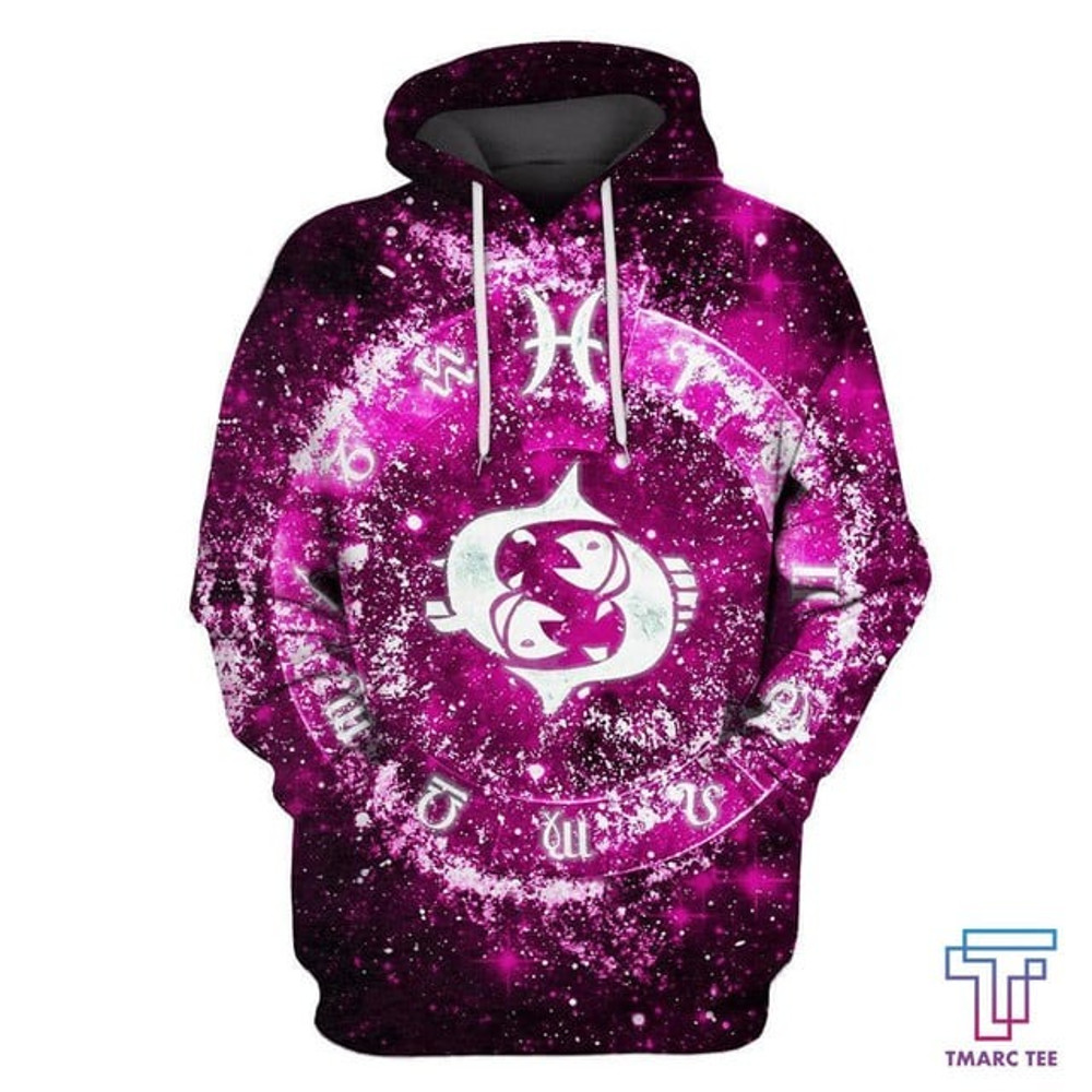 D Zodiac Pisces Hoodie NTH, All Over Print Hoodie Zip Hoodie Fleece Hoodie 3D, Vikings Tattoo Hoodie 3D KA1130