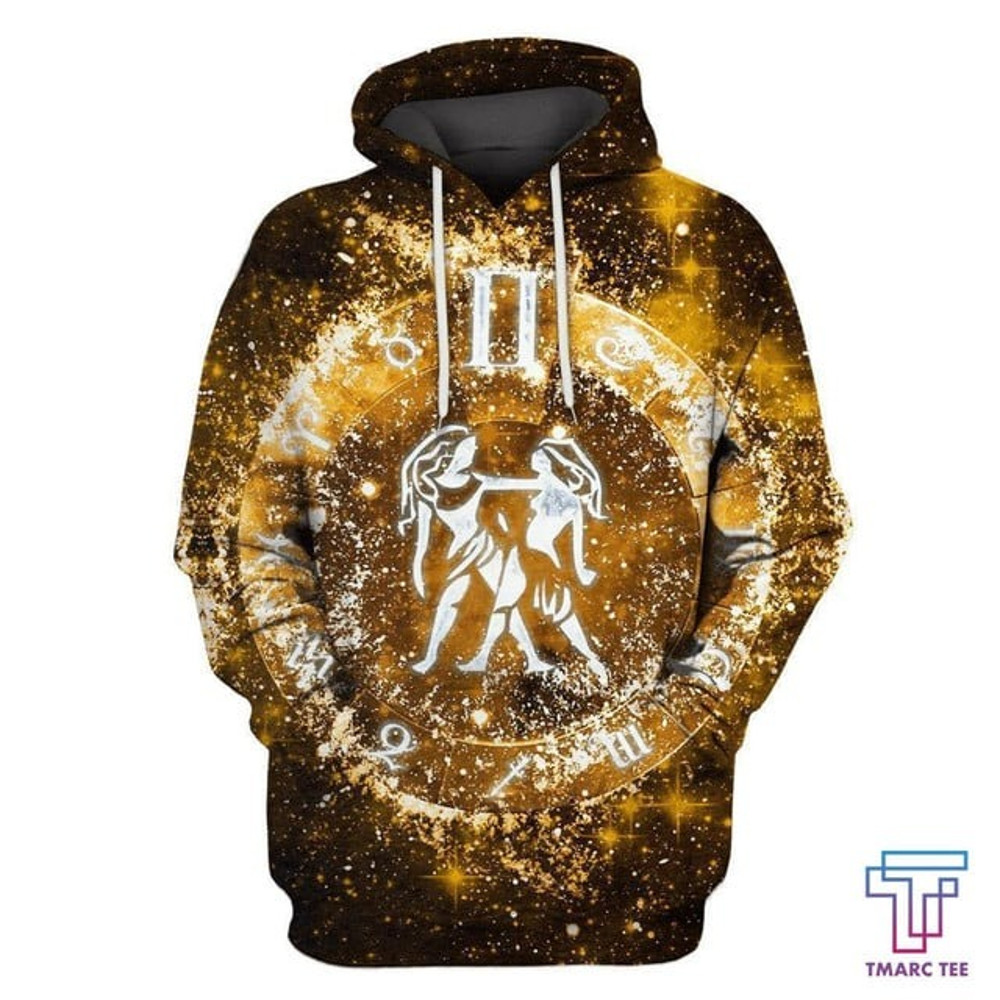 D Zodiac Gemini Hoodie NTH, All Over Print Hoodie Zip Hoodie Fleece Hoodie 3D, Vikings Tattoo Hoodie 3D KA1137