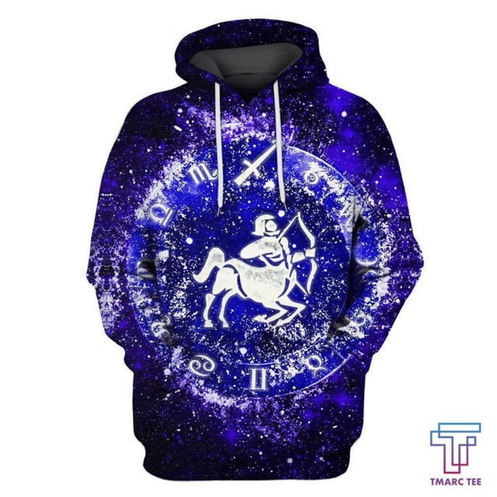D Zodiac Sagittarius Hoodie NTH, All Over Print Hoodie Zip Hoodie Fleece Hoodie 3D, Vikings Tattoo Hoodie 3D KA1139