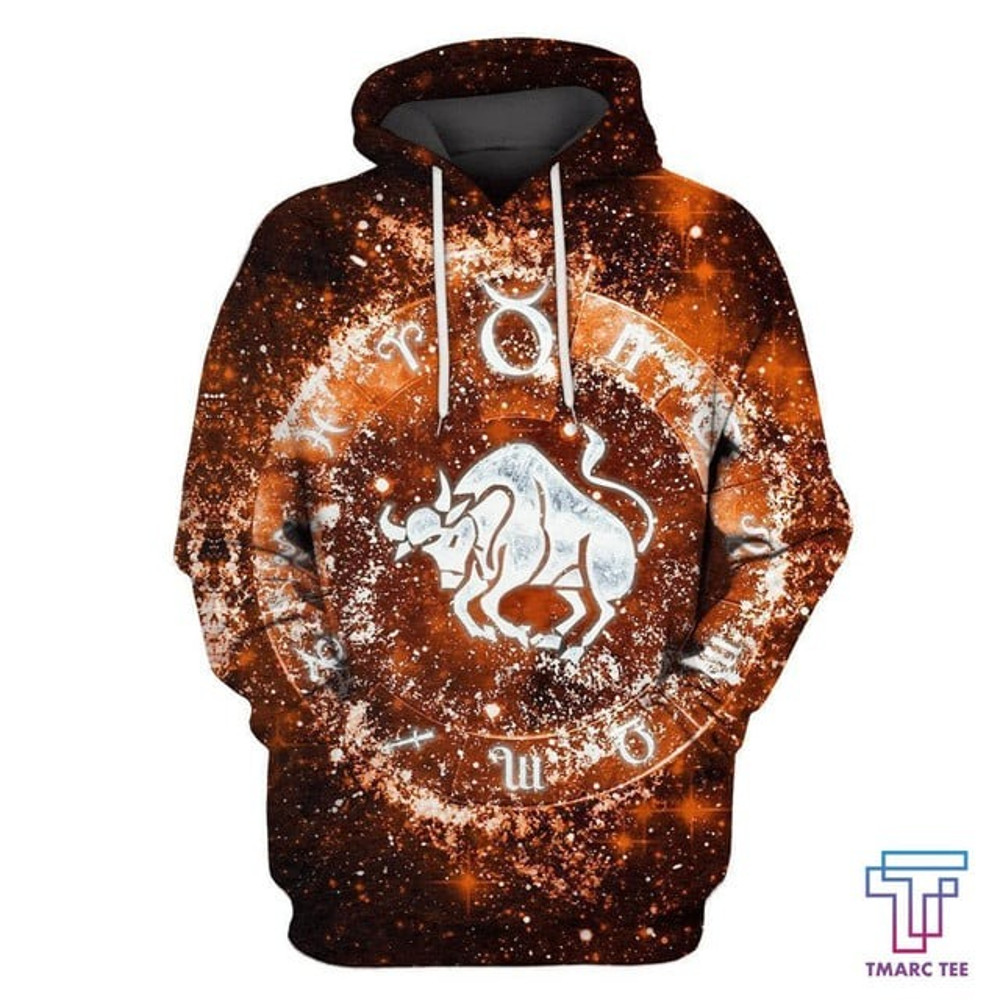 D Zodiac Taurus Hoodie NTH, All Over Print Hoodie Zip Hoodie Fleece Hoodie 3D, Vikings Tattoo Hoodie 3D KA1140