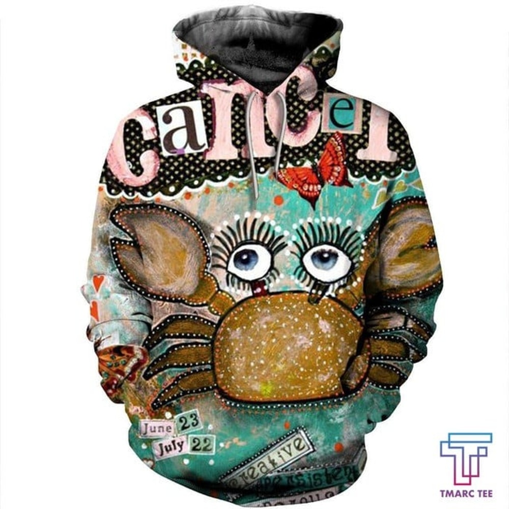 D ALL OVER PRINTED CANCER ZODIAC, All Over Print Hoodie Zip Hoodie Fleece Hoodie 3D, Vikings Tattoo Hoodie 3D KA1155
