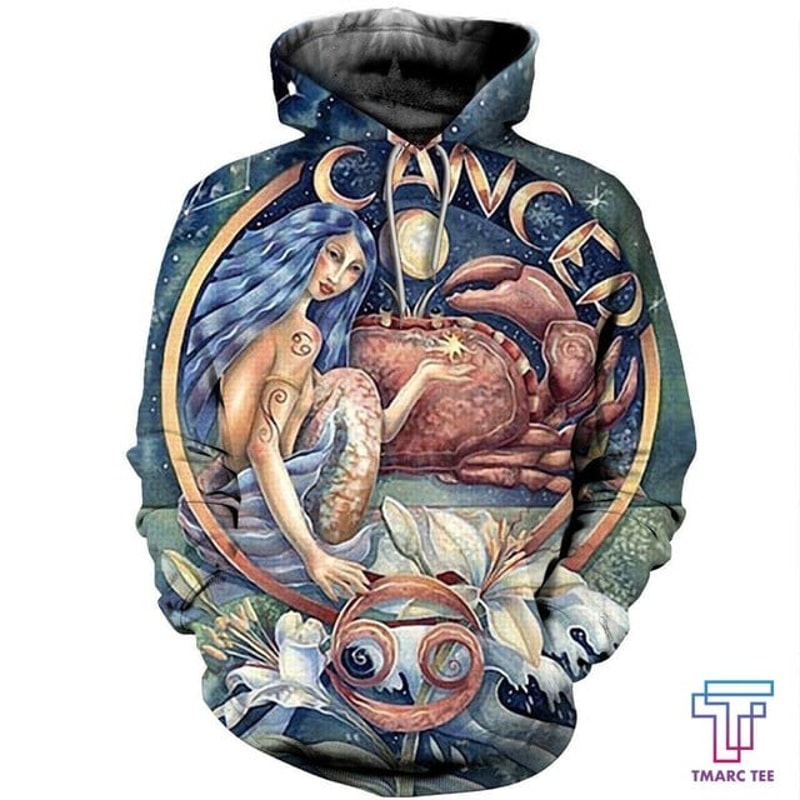 D ALL OVER PRINTED CANCER ZODIAC, All Over Print Hoodie Zip Hoodie Fleece Hoodie 3D, Vikings Tattoo Hoodie 3D KA1156