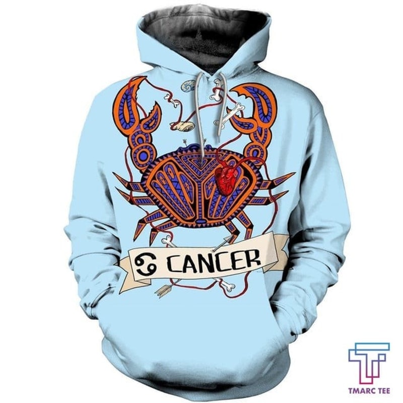 D ALL OVER PRINTED CANCER ZODIAC, All Over Print Hoodie Zip Hoodie Fleece Hoodie 3D, Vikings Tattoo Hoodie 3D KA1158
