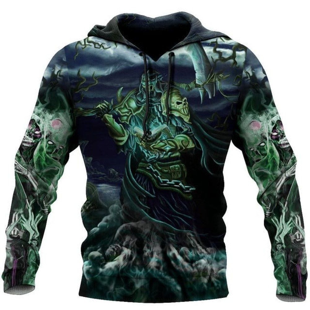 Premium Skull 3D All Over Printed, All Over Print Hoodie Zip Hoodie Fleece Hoodie 3D, Vikings Tattoo Hoodie 3D KA1170