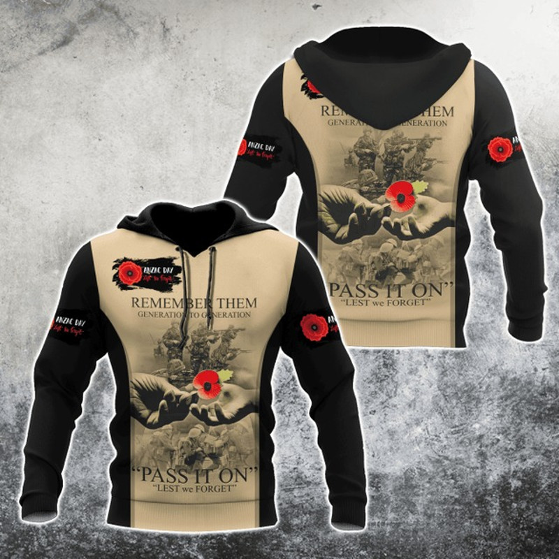 Anzac Day 3D Printed Unisex, All Over Print Hoodie Zip Hoodie Fleece Hoodie 3D, Vikings Tattoo Hoodie 3D KA1186