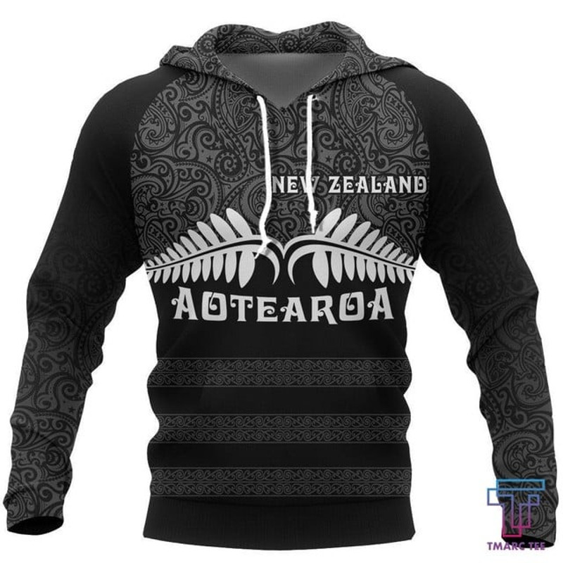 Aotearoa New Zealand Silver Fern Mao, All Over Print Hoodie Zip Hoodie Fleece Hoodie 3D, Vikings Tattoo Hoodie 3D KA1205