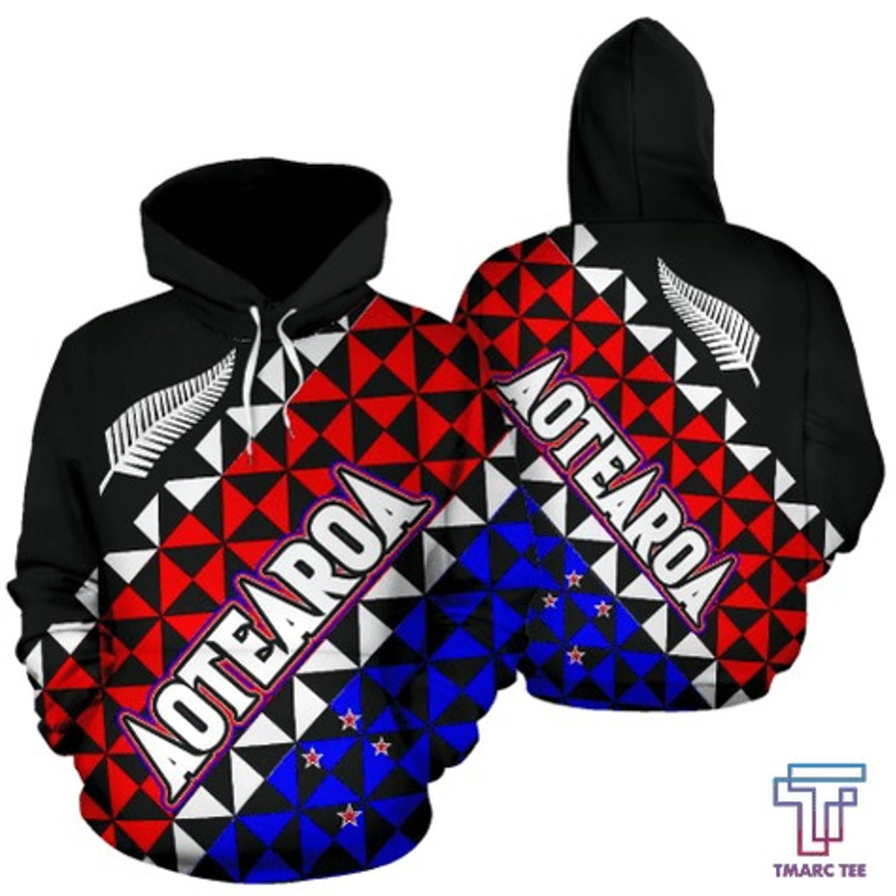 Aotearoa - New Zealand Hoodie Silver, All Over Print Hoodie Zip Hoodie Fleece Hoodie 3D, Vikings Tattoo Hoodie 3D KA1207