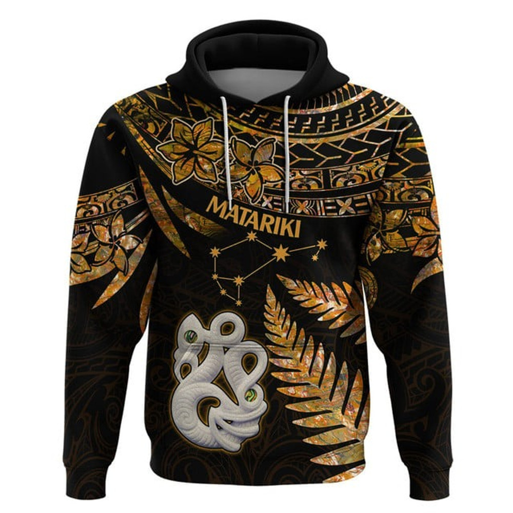 Maori Hoodie Matariki Stars Manaia, All Over Print Hoodie Zip Hoodie Fleece Hoodie 3D, Vikings Tattoo Hoodie 3D KA1232