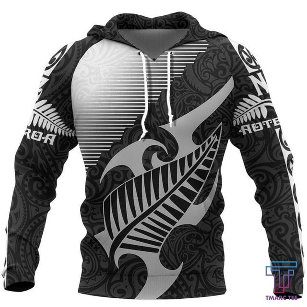 New Zealand Silver Fern Maori Hoodie, All Over Print Hoodie Zip Hoodie Fleece Hoodie 3D, Vikings Tattoo Hoodie 3D KA1253