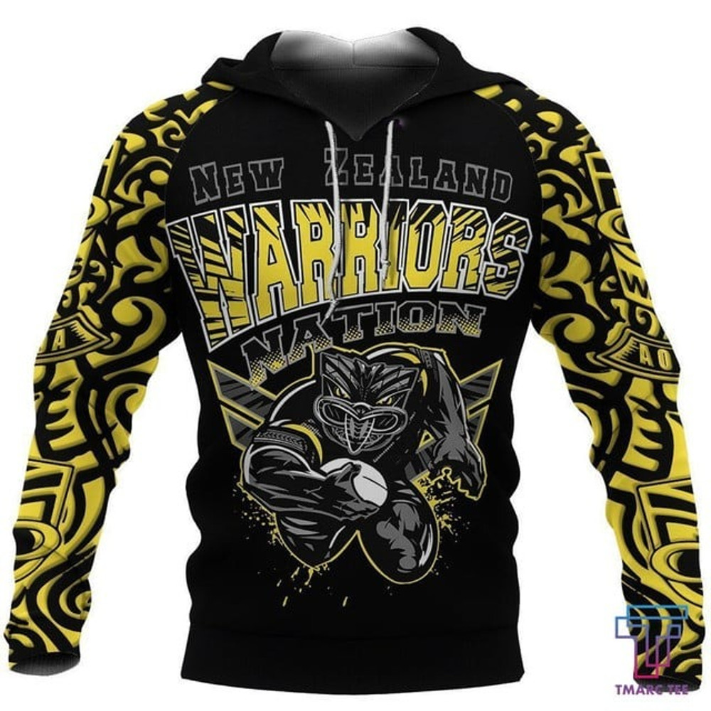 New Zealand Warriors Hoodie Unique, All Over Print Hoodie Zip Hoodie Fleece Hoodie 3D, Vikings Tattoo Hoodie 3D KA1261