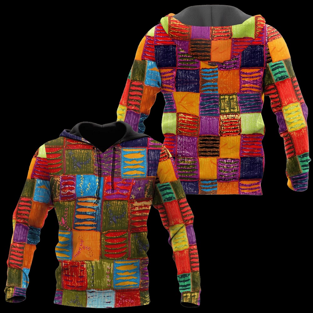 Colorful Patter Hoodie For Hippie, All Over Print Hoodie Zip Hoodie Fleece Hoodie 3D, Vikings Tattoo Hoodie 3D KA1272