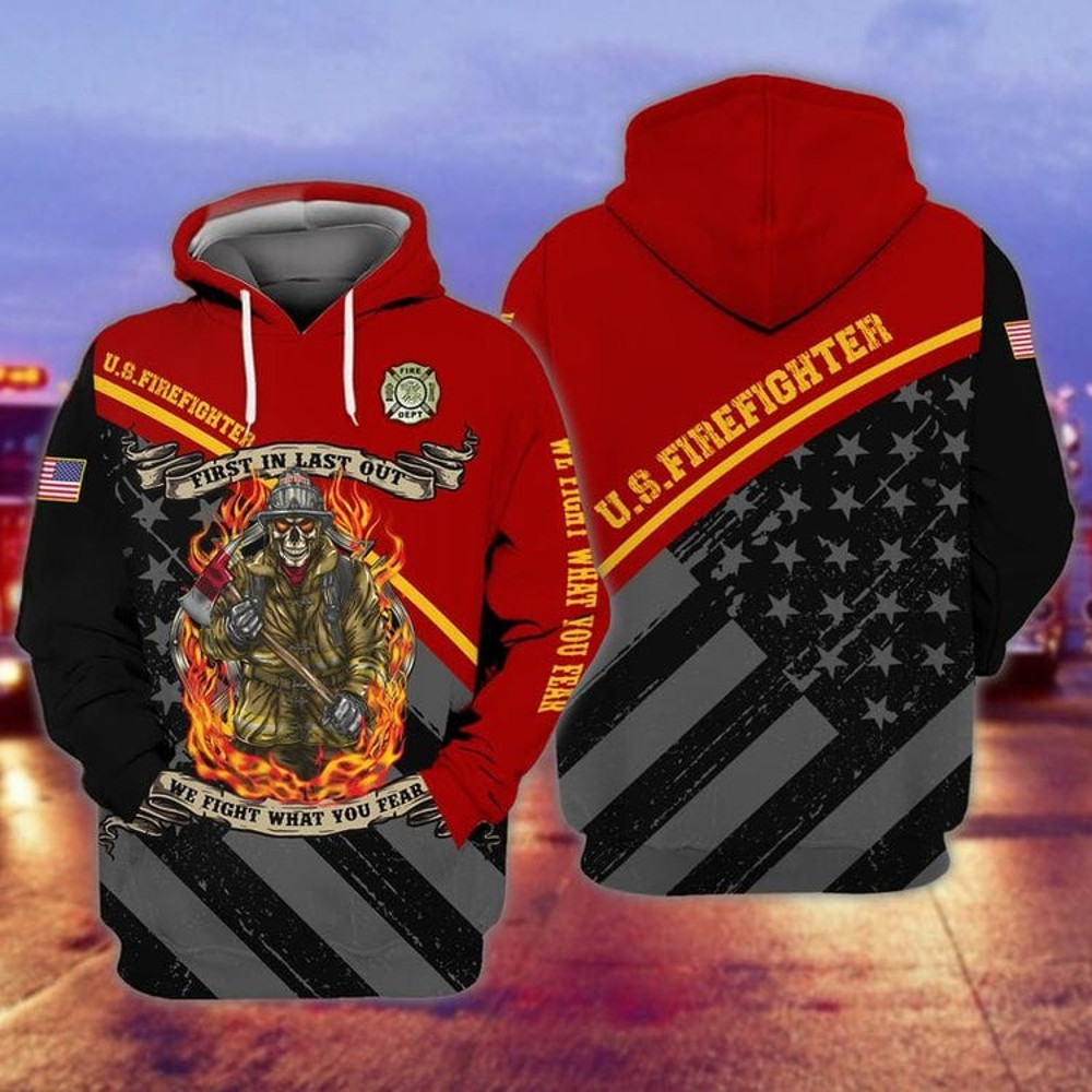US Firefighter Flag Shirt, All Over Print Hoodie Zip Hoodie Fleece Hoodie 3D, Vikings Tattoo Hoodie 3D KA1284