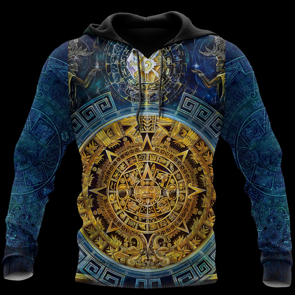 Aztec Mexico Hoodie, Aztec Hoodie, All Over Print Hoodie Zip Hoodie Fleece Hoodie 3D, Vikings Tattoo Hoodie 3D KA1295