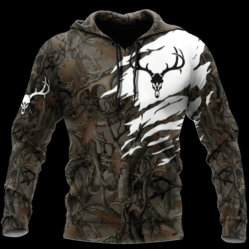 Deer Hunting Hoodies, All Over Print Hoodie Zip Hoodie Fleece Hoodie 3D, Vikings Tattoo Hoodie 3D KA1298