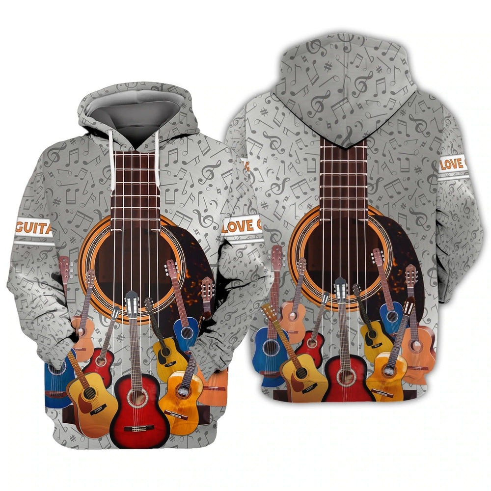 Guitar Sublimation Shirt Hoodie, All Over Print Hoodie Zip Hoodie Fleece Hoodie 3D, Vikings Tattoo Hoodie 3D KA1305