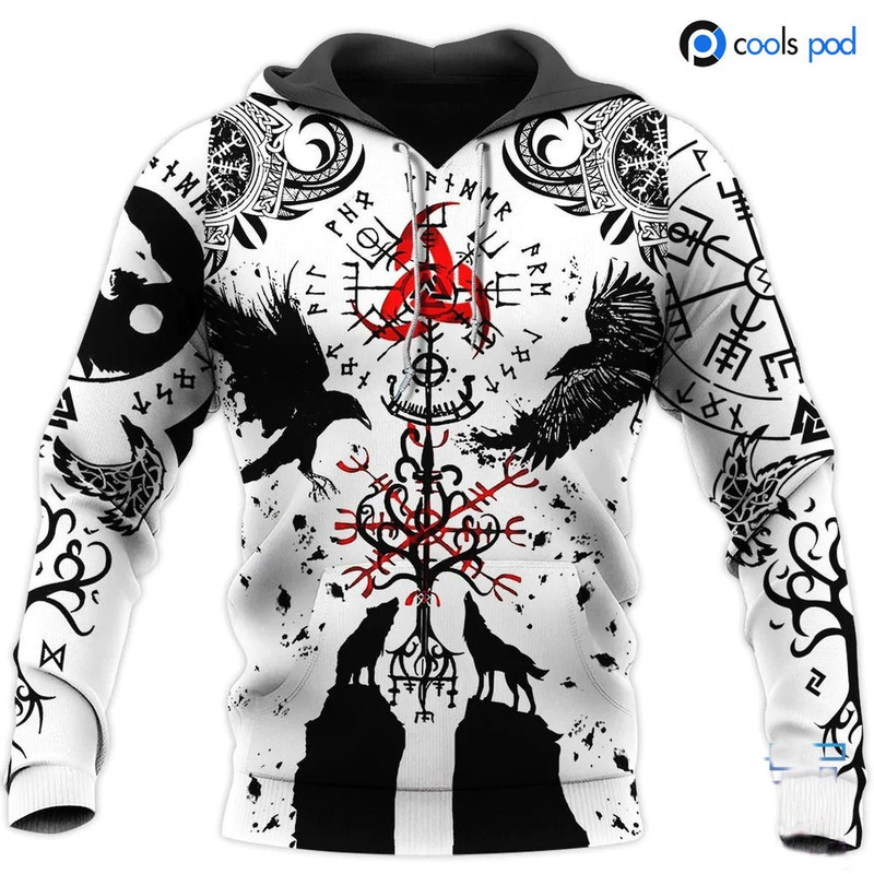 Tattoo Hoodies For Him Her, All Over Print Hoodie Zip Hoodie Fleece Hoodie 3D, Vikings Tattoo Hoodie 3D KA1307