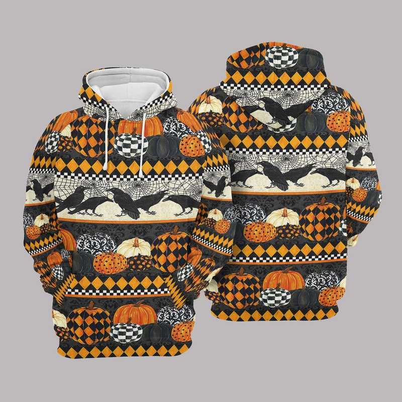 Sublimation Halloween Pumpkin, All Over Print Hoodie Zip Hoodie Fleece Hoodie 3D, Vikings Tattoo Hoodie 3D KA1332
