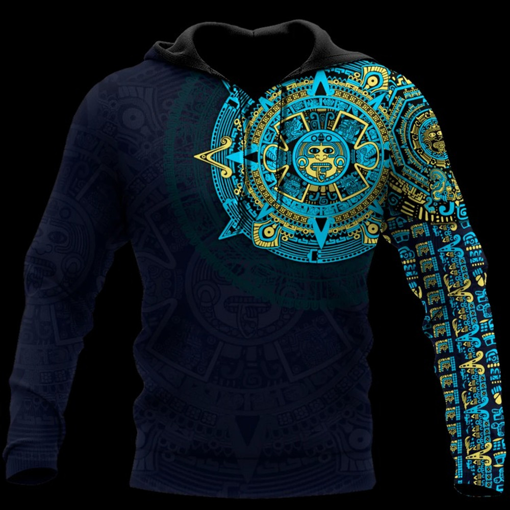 Aztec Mexico Jj Unisex Hoodie, All Over Print Hoodie Zip Hoodie Fleece Hoodie 3D, Vikings Tattoo Hoodie 3D KA1368