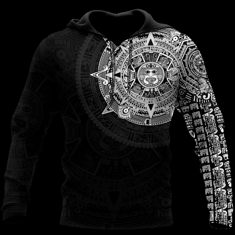 Aztec Mexico Jj Unisex Hoodie, All Over Print Hoodie Zip Hoodie Fleece Hoodie 3D, Vikings Tattoo Hoodie 3D KA1368