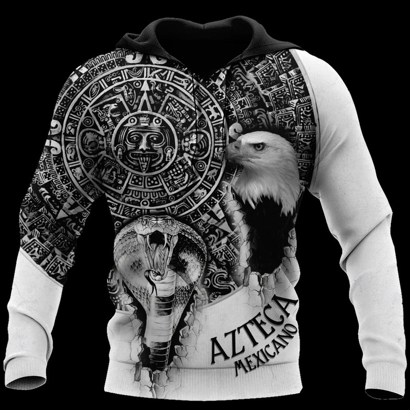 Coolspod Mexican Azteca Hoodie, All Over Print Hoodie Zip Hoodie Fleece Hoodie 3D, Vikings Tattoo Hoodie 3D KA1371
