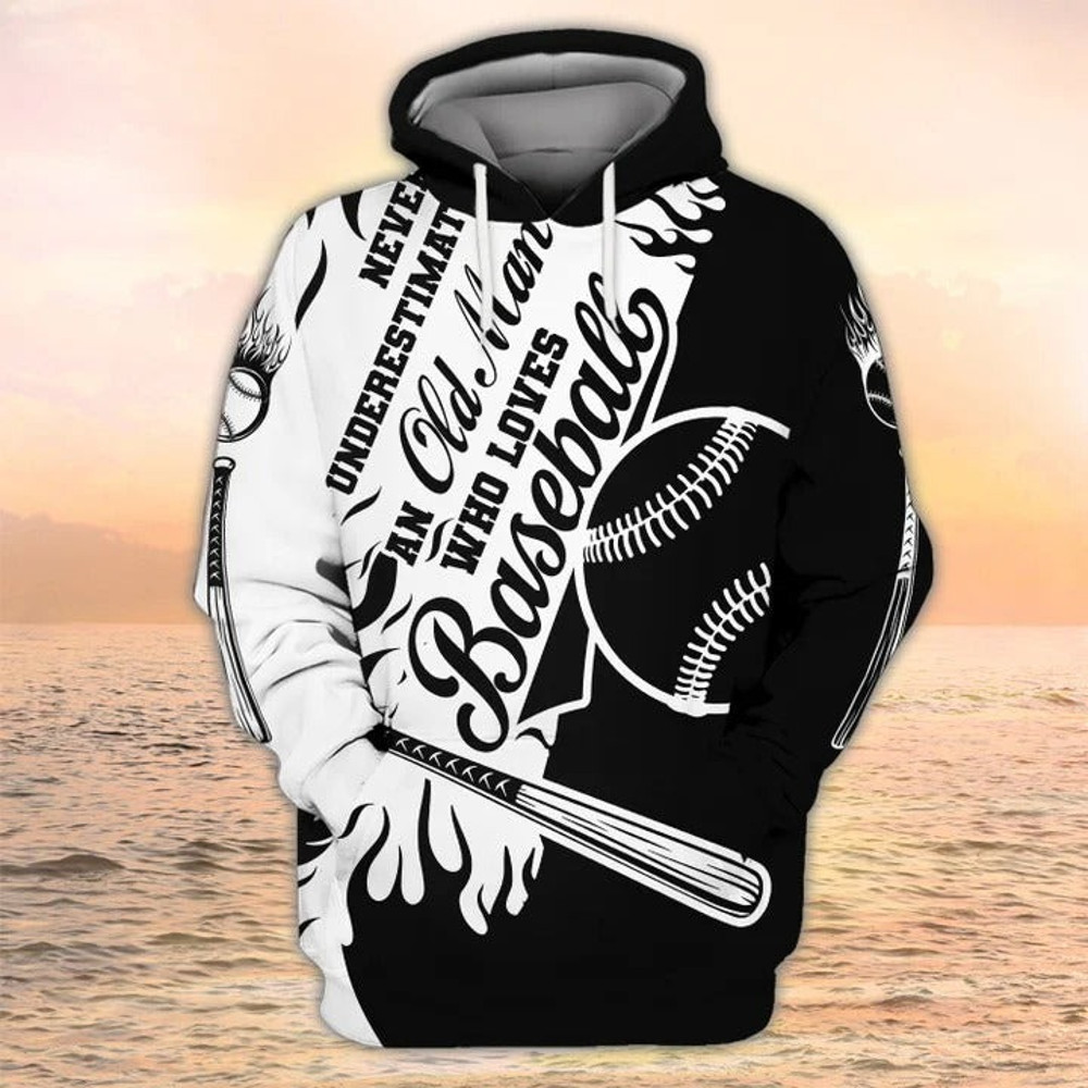 Old Man Who Loves Baseball, All Over Print Hoodie Zip Hoodie Fleece Hoodie 3D, Vikings Tattoo Hoodie 3D KA1372