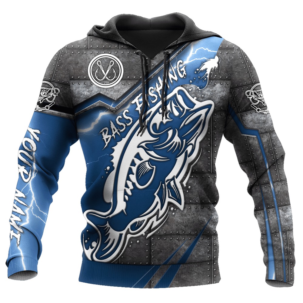 Bass Fishing Metal Boat, All Over Print Hoodie Zip Hoodie Fleece Hoodie 3D, Vikings Tattoo Hoodie 3D KA1379