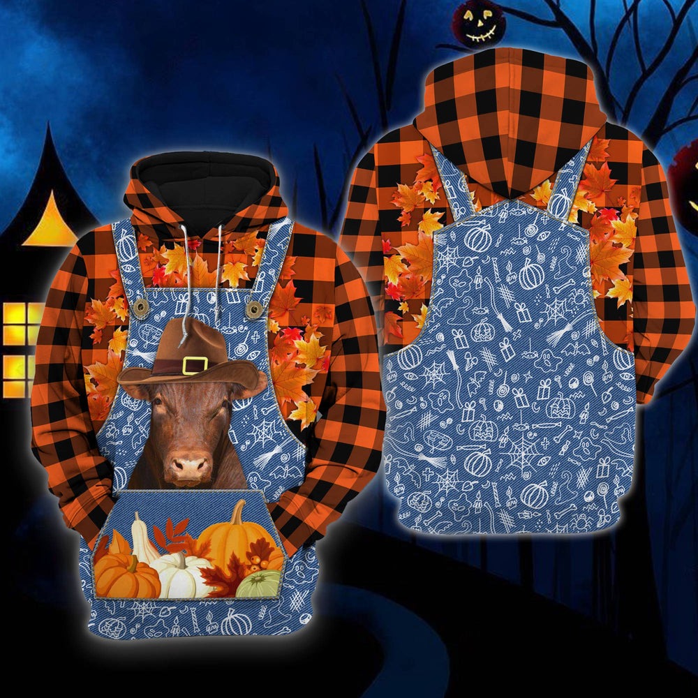Beefmaster Orange Plaid, All Over Print Hoodie Zip Hoodie Fleece Hoodie 3D, Vikings Tattoo Hoodie 3D KA1393