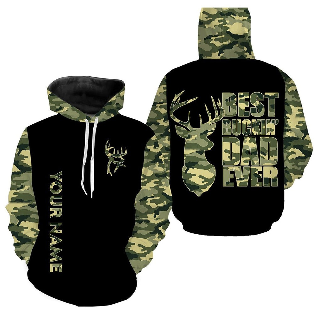 Best Buckin Dad Ever Camo Hunting, All Over Print Hoodie Zip Hoodie Fleece Hoodie 3D, Vikings Tattoo Hoodie 3D KA1341