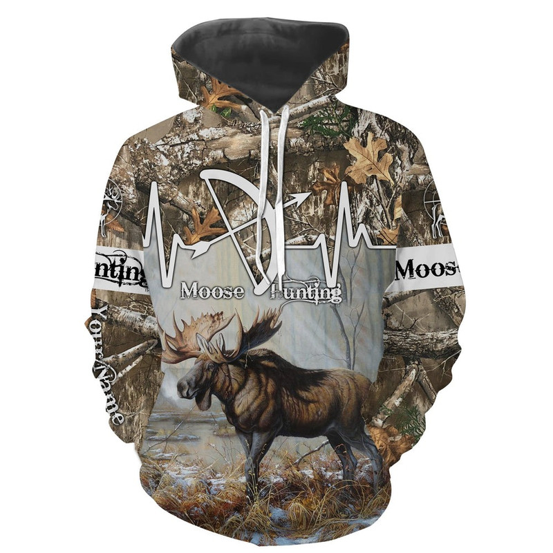 Best Moose Hunting Camouflage, All Over Print Hoodie Zip Hoodie Fleece Hoodie 3D, Vikings Tattoo Hoodie 3D KA1345