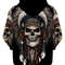 Native American Skull Hoodie, All Over Print Hoodie Zip Hoodie Fleece Hoodie 3D, Vikings Tattoo Hoodie 3D KA1354