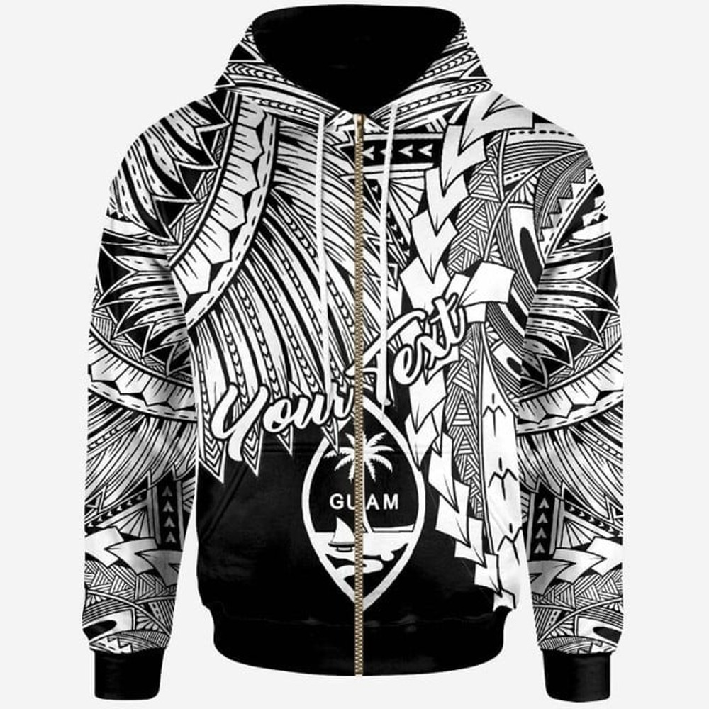 Personalised Guam Polynesian Zip Up, All Over Print Hoodie Zip Hoodie Fleece Hoodie 3D, Vikings Tattoo Hoodie 3D KA1411