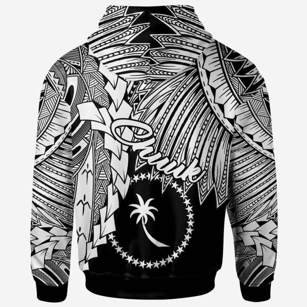 Chuuk Polynesian Zip Up Hoodie Triba, All Over Print Hoodie Zip Hoodie Fleece Hoodie 3D, Vikings Tattoo Hoodie 3D KA1412