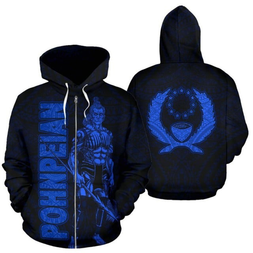 Pohnpei Zip Hoodie - Micronesia Pohn, All Over Print Hoodie Zip Hoodie Fleece Hoodie 3D, Vikings Tattoo Hoodie 3D KA1419