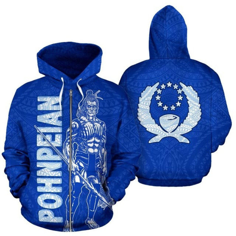 Pohnpei Zip Hoodie - Micronesia Pohn, All Over Print Hoodie Zip Hoodie Fleece Hoodie 3D, Vikings Tattoo Hoodie 3D KA1421