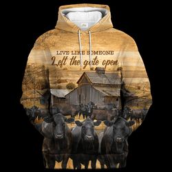 black angus farm left the gate open , all over print hoodie zip hoodie fleece hoodie 3d, vikings tattoo hoodie 3d ka1449