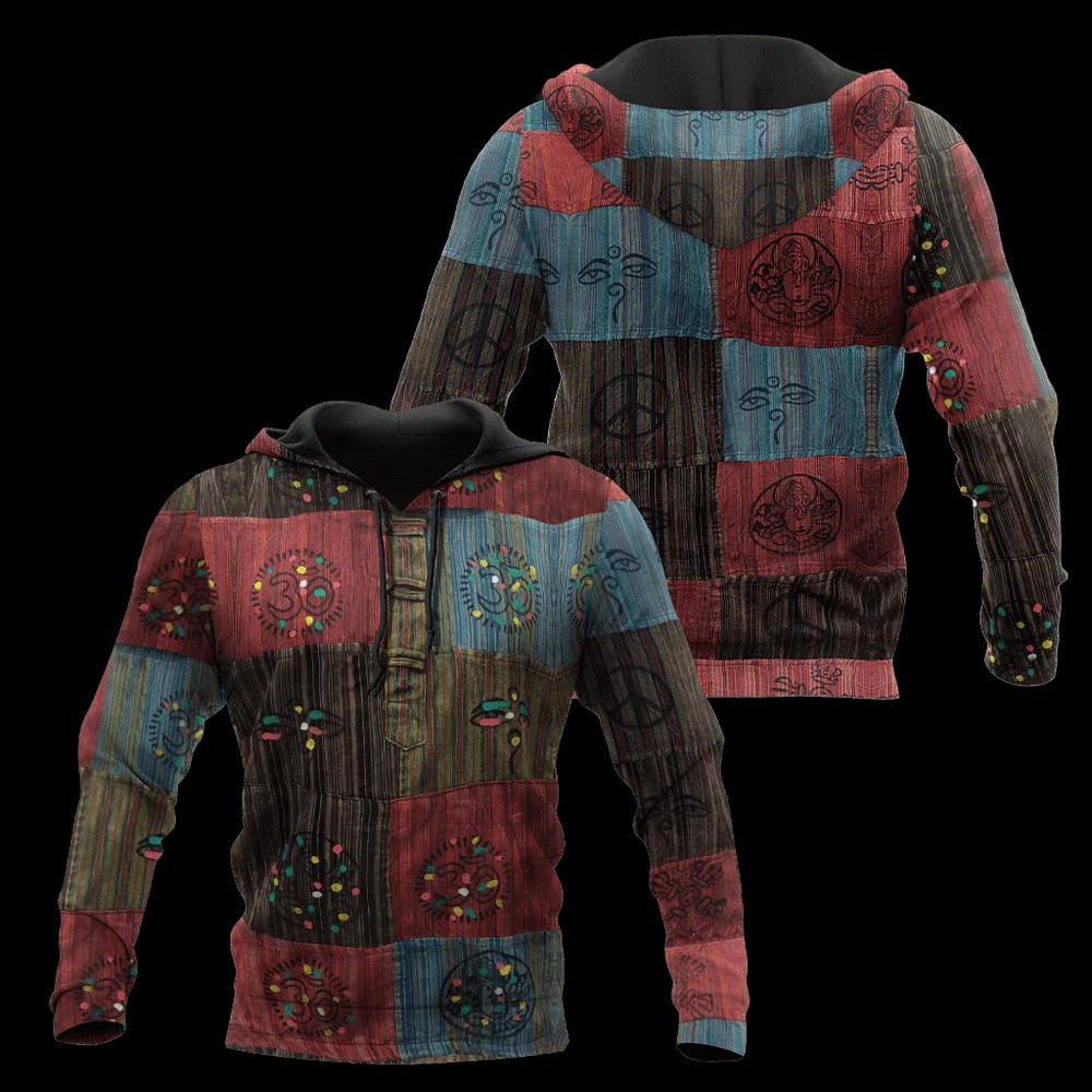 Boho Chic Hippie Unisex Hoodie, All Over Print Hoodie Zip Hoodie Fleece Hoodie 3D, Vikings Tattoo Hoodie 3D KA1472
