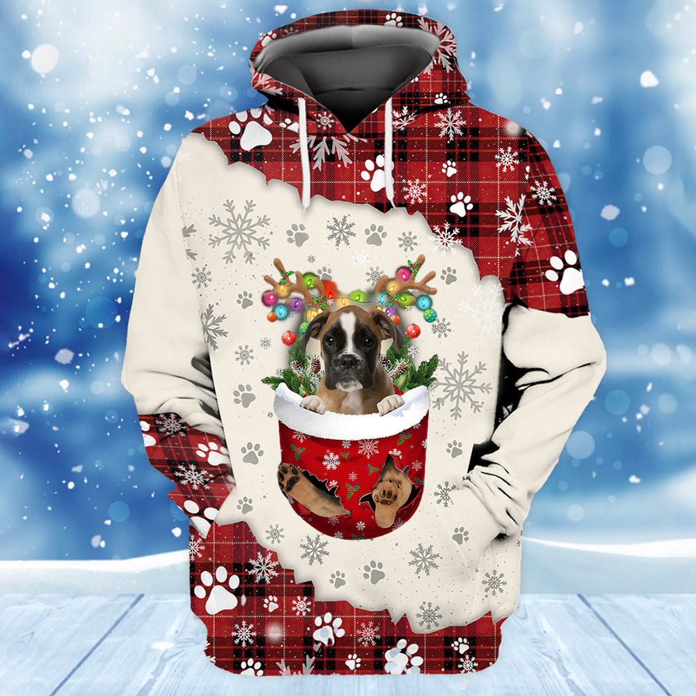 BROWN Boxer In Snow Pocket, All Over Print Hoodie Zip Hoodie Fleece Hoodie 3D, Vikings Tattoo Hoodie 3D KA1490