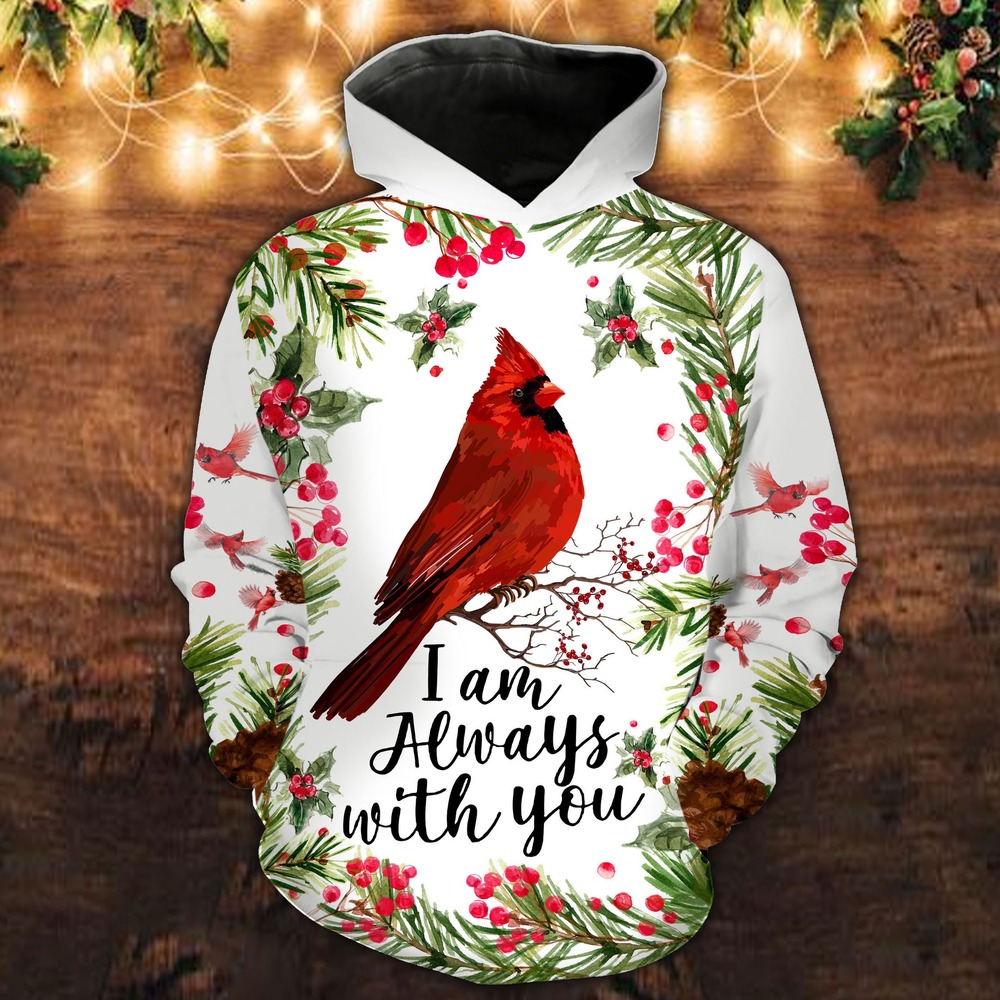 Cardinal I Am Always With You Pine, All Over Print Hoodie Zip Hoodie Fleece Hoodie 3D, Vikings Tattoo Hoodie 3D KA1502