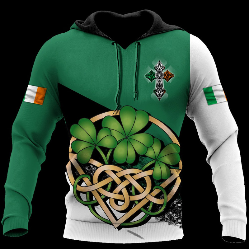 Celtic Cross Ireland St. Patrick's, All Over Print Hoodie Zip Hoodie Fleece Hoodie 3D, Vikings Tattoo Hoodie 3D KA1514