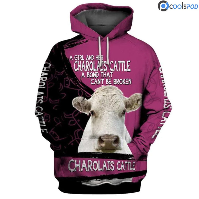Charolais Cattle A Bond That Can't B, All Over Print Hoodie Zip Hoodie Fleece Hoodie 3D, Vikings Tattoo Hoodie 3D KA1516