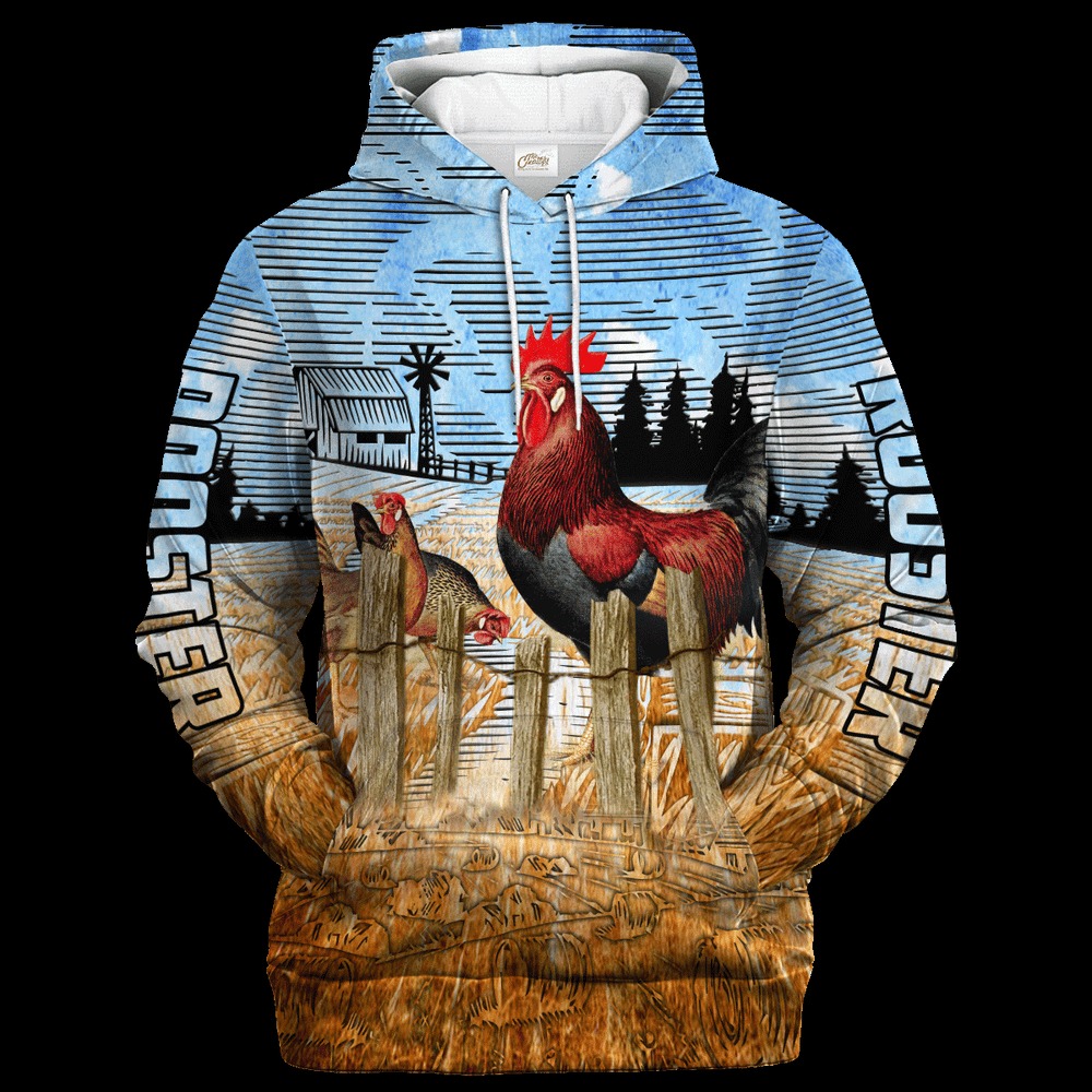 Chicken In The Fence Hoodie, All Over Print Hoodie Zip Hoodie Fleece Hoodie 3D, Vikings Tattoo Hoodie 3D KA1523