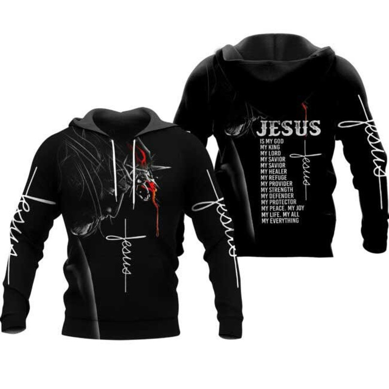 Sublimation Jesus Hoodie, All Over Print Hoodie Zip Hoodie Fleece Hoodie 3D, Vikings Tattoo Hoodie 3D KA1526