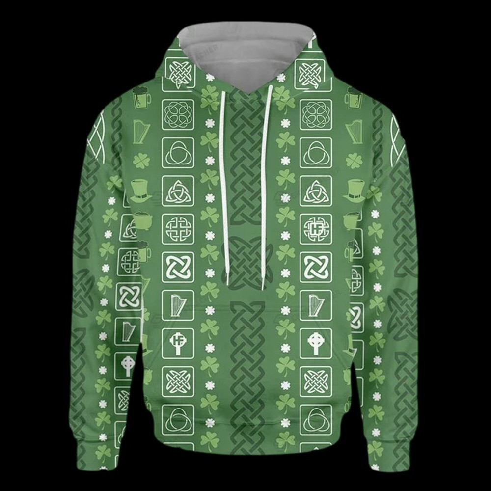 Collection Of Celtic Irish Happy, All Over Print Hoodie Zip Hoodie Fleece Hoodie 3D, Vikings Tattoo Hoodie 3D KA1529