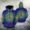 Colorful Peace Hippie Hoodie, All Over Print Hoodie Zip Hoodie Fleece Hoodie 3D, Vikings Tattoo Hoodie 3D KA1533