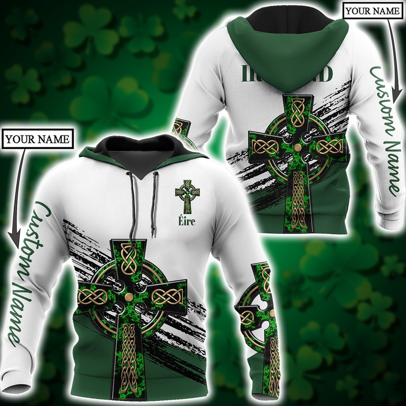Cool Irish St. Patrick's Day Celtic, All Over Print Hoodie Zip Hoodie Fleece Hoodie 3D, Vikings Tattoo Hoodie 3D KA1536