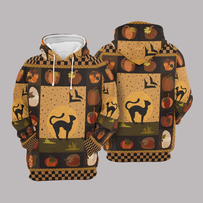 Halloween Nice Pattern Autumn Hoodie, All Over Print Hoodie Zip Hoodie Fleece Hoodie 3D, Vikings Tattoo Hoodie 3D KA1539