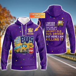 custom 3d school bus driver hoodie, all over print hoodie zip hoodie fleece hoodie 3d, vikings tattoo hoodie 3d ka1573