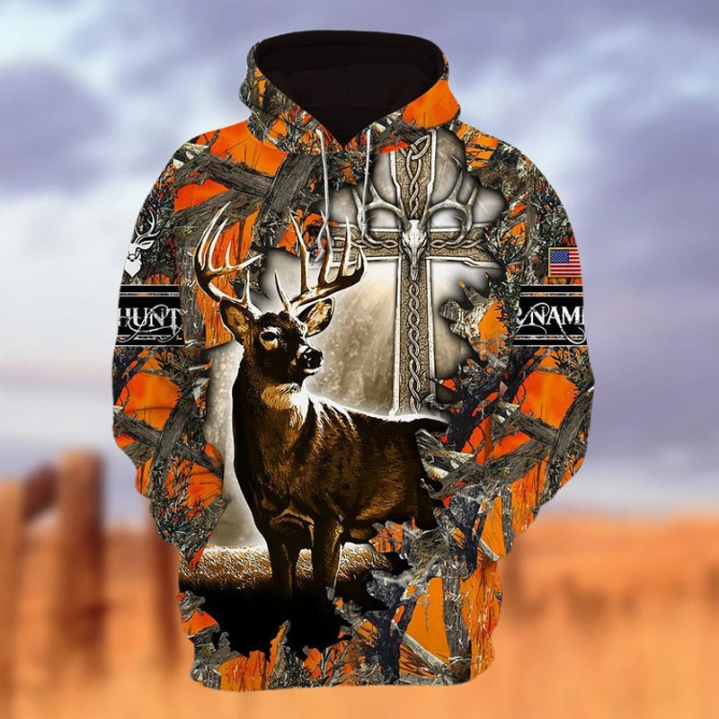 Deer Hunting Hoodie, All Over Print Hoodie Zip Hoodie Fleece Hoodie 3D, Vikings Tattoo Hoodie 3D KA1600