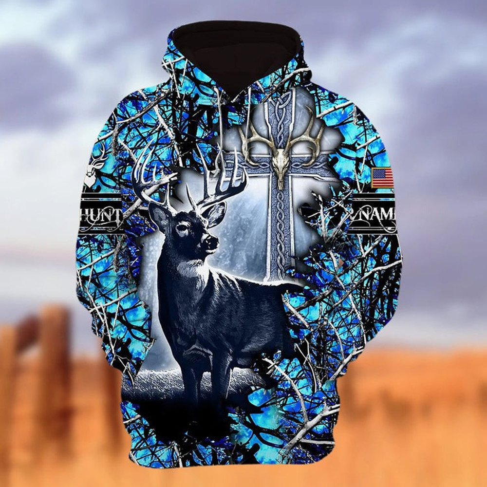 Deer Hunting Hoodie, All Over Print Hoodie Zip Hoodie Fleece Hoodie 3D, Vikings Tattoo Hoodie 3D KA1600
