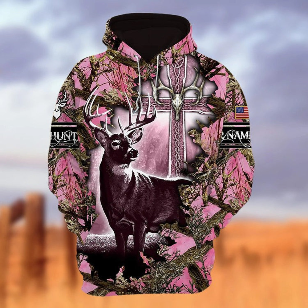 Deer Hunting Hoodie, All Over Print Hoodie Zip Hoodie Fleece Hoodie 3D, Vikings Tattoo Hoodie 3D KA1600